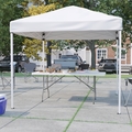 Flash Furniture White Pop Up Canopy Tent and Bi-Fold Table Set JJ-GZ88183Z-WH-GG